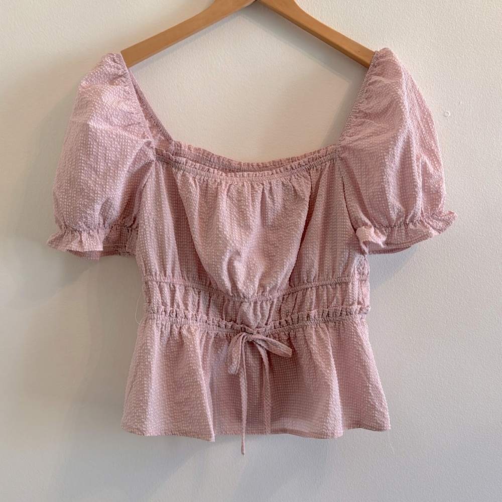MINE size L peplum top pink